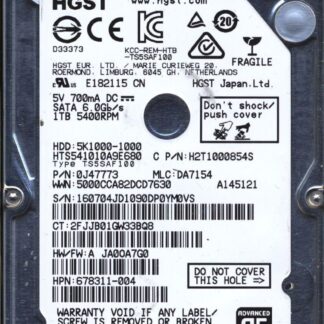 HITACHI 1TB HTS541010A9E680 0J47773 MLC DA7154 220079035103 DONOR DRIVE
