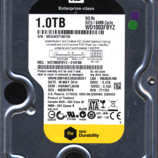 WD 1TB WD1003FBYZ-010FB0 DCM HARNHTJAHB TJ 2060-771702-001 DONOR DRIVE