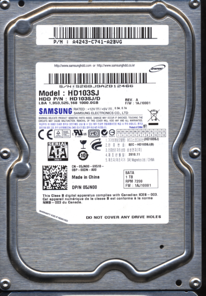 SAMSUNG 1TB HD103SJ 3_2D REV. DONOR DRIVE