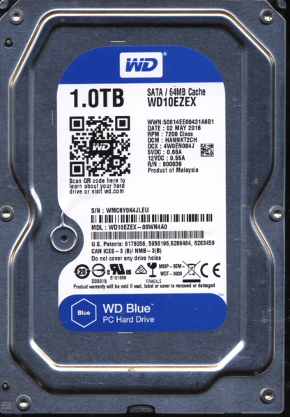 WD 1TB WD10EZEX-00WN4A0 DCM HANNKT2CH T2 2060-800039-001 DONOR DRIVE