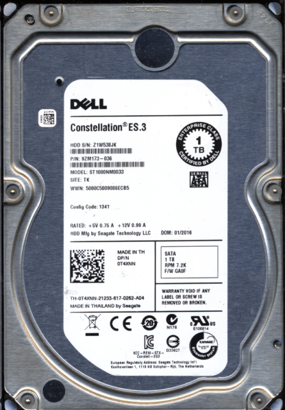 SEAGATE 1TB ST1000NM0033 9ZM173-036 SN Z1W 100764651 DONOR DRIVE