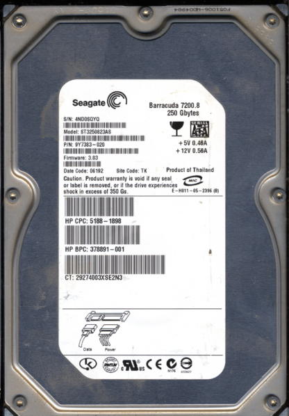 SEAGATE 250GB ST3250823AS 9Y7383-020 SN 4ND DONOR DRIVE