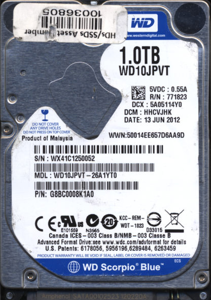 WD 1TB WD10JPVT-26A1YT0 DONOR DRIVE