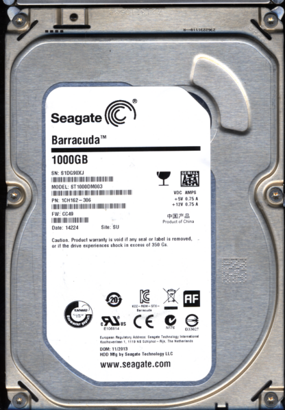 SEAGATE 1TB ST1000DM003 1CH162-306 SN S1D FW CC49 100717520 DONOR DRIVE