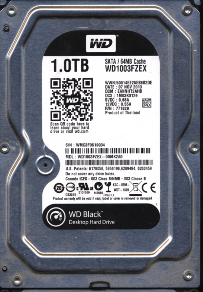 WD 1TB WD1003FZEX-00MK2A0 DCM EANNHT2AHB T2 2060-771829-004 DONOR DRIVE