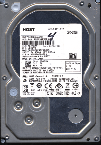 HITACHI 2TB HUS724020ALA640 0F26679 MLC MPKA70 2200A9937901 DONOR DRIVE