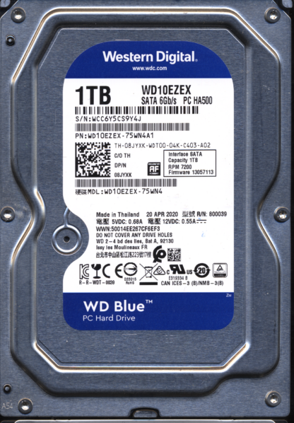 WD 1TB WD10EZEX-75WN4A1 DCM 20APR2020 2060-800039-001 DONOR DRIVE