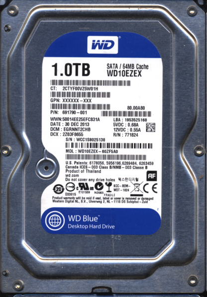 WD 1TB WD10EZEX-60ZF5A0 DCM EGRNNT2CHB T2 2060-771824-006 DONOR DRIVE