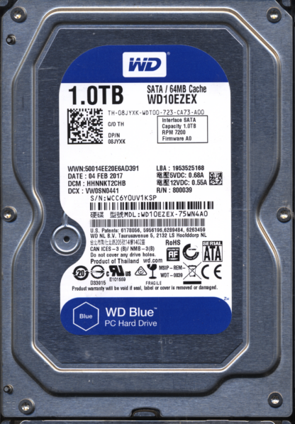 WD 1TB WD10EZEX-75WN4A0 DCM HHNNKT2CHB T2 2060-800039-001 DONOR DRIVE