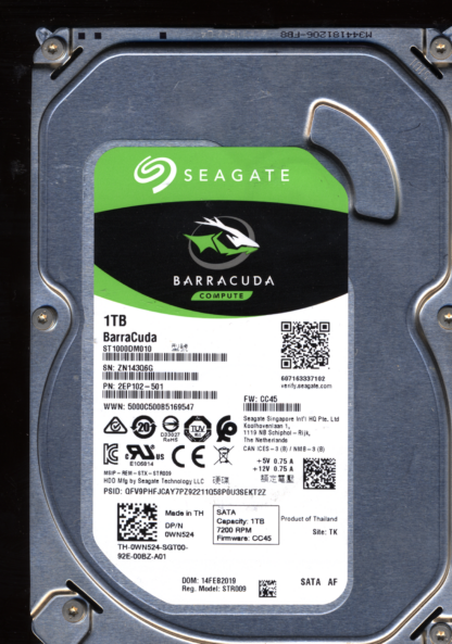 SEAGATE 1TB ST1000DM010 2EP102-501 SN ZN1 FW CC45 100774000 DONOR DRIVE