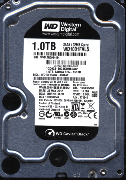 WD 1TB WD1001FALS-403AA0 DONOR DRIVE