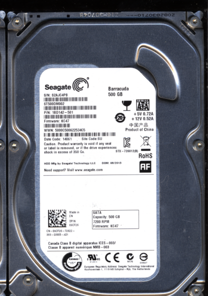 SEAGATE 500GB ST500DM002 1BD142-501 SN S2A 100535704 DONOR DRIVE