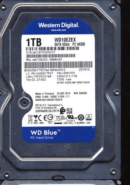 WD 1TB WD10EZEX-08WN4A0 2060-800039-001 DONOR DRIVE