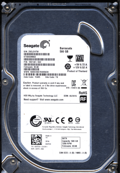 SEAGATE 500GB ST500DM002 1BD142-502 SN Z6E 100535704 DONOR DRIVE