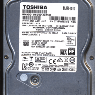 TOSHIBA 1TB DT01ACA100 HDKPC03D0A05 800 220 0A90377 01 Donor Drive
