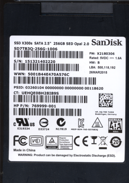 SANDISK 256GB SD7TB3Q-256GB-1006 Donor Drive
