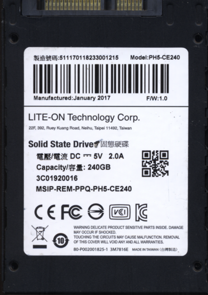 LITEON 240GB PH5-CE240 Donor Drive