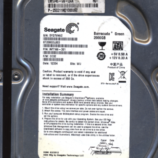 SEAGATE 2TB ST2000DL003 9VT166-301 SN 5YD FW CC32 100617476 DONOR DRIVE