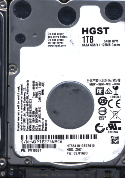 WD HTS541010B7E6 DCM EBNT2BN T2 2060-800066-004 Donor Drive - Image 2