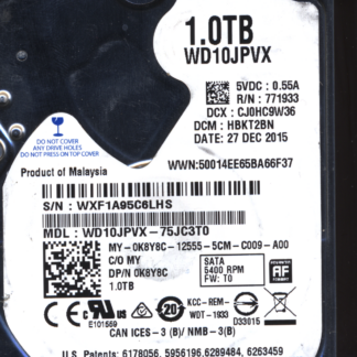 WD 1TB WD10JPVX-75JC3T0 DCM HBKT2BN T2 2060-771960-000 Donor Drive