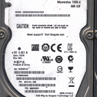 Seagate 500GB ST9500420AS 9HV144-300 SN 5VJ 100565308 Donor Drive