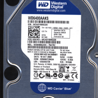 WD 640GB WD6400AAKS-75A7B2 DCM HBNNHT2MGN T2 2060-701590-000 Donor Drive