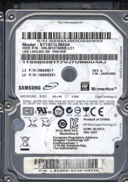 Samsung 1TB ST100 FW 2AR20002 MB_REV. Donor Drive