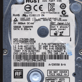 Hitachi 500GB HTS725050A7E630 0J32735 MLC DA5427 2200X8035101 Donor Drive