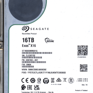 Seagate 16TB ST16000NM001G-2KK103 2KK103-881 SN ZL2 100833707 Donor Drive