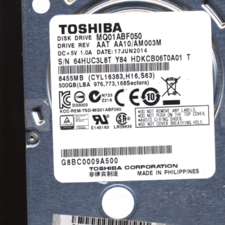 TOSHIBA 500GB MQ01ABF050 HDKCB06T0A01 AA10/AM003M G003235C DONOR DRIVE