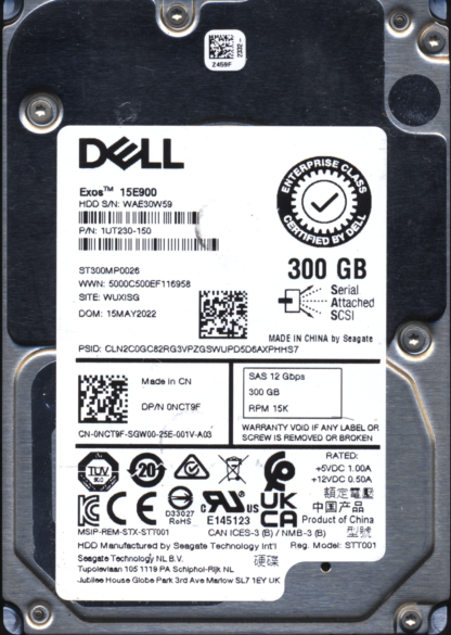 Seagate 300GB STT001 1UT230-150 SN WAE 100791880 Donor Drive
