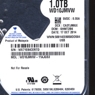 WD 1TB WD10JMVW-11AJGS3 DCM SHMT2BK T2 2060-771961-001 Donor Drive