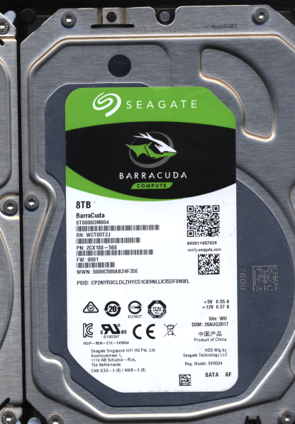 SEAGATE 8TB ST8000DM004 2CX188-568 SN WCT 100802503 DONOR DRIVE