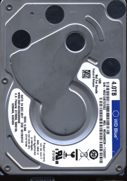 WD 4TB WD40NMZW-11GX6S1 2060-800041-003 DONOR DRIVE