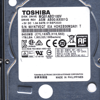 TOSHIBA 1TB MQ01ABD100V HDKEB30M2A01 G003138A Donor Drive