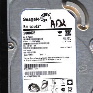 SEAGATE 2TB ST2000DM001 1CH164-020 SN Z1E FW HP33 100687658 DONOR DRIVE