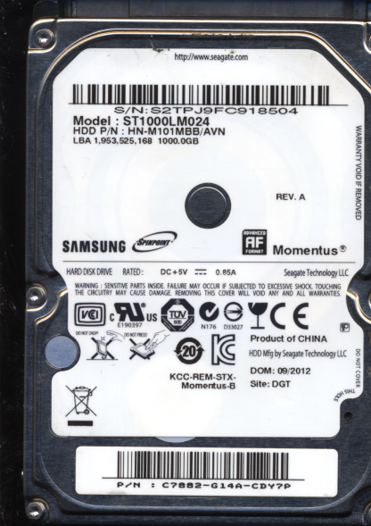SAMSUNG 1TB ST1000LM024 M8_REV. DONOR DRIVE