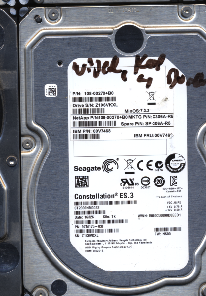 SEAGATE 2TB ST2000NM0033 9ZM175-038 SN Z1X 100764651 DONOR DRIVE