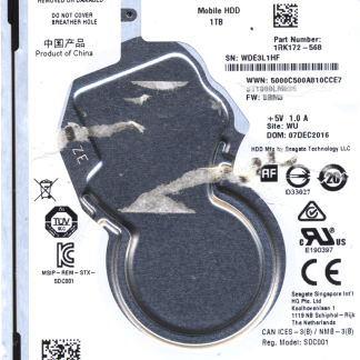 Seagate 1TB ST1000LM035 1RK172-568 SN WDE 100799274 Donor Drive