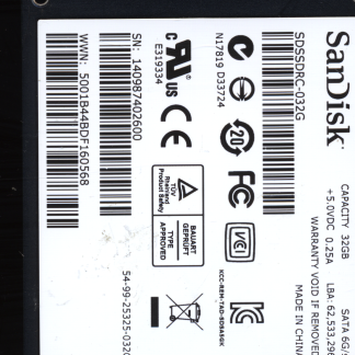 SANDISK 32GB SDSSDRC-032G Donor Drive