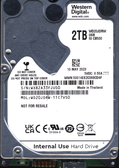 WD 2TB WD20JDRW-11C7VS0 2060-810082-000 DONOR DRIVE