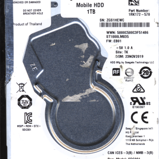 SEAGATE 1TB ST1000LM035 1RK172-570 SN ZGS 100835923 DONOR DRIVE