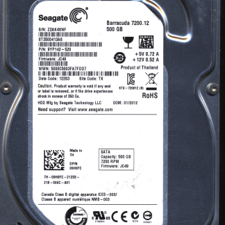 Seagate 500GB ST3500413AS 9YP142-520 SN Z2A FW JC49 100535704 Donor Drive