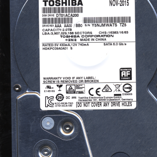 TOSHIBA 2TB DT01ACA200 HDKPC09A0A01 2200A9038001 DONOR DRIVE