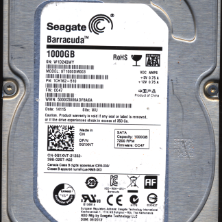 SEAGATE 1TB ST1000DM003 1CH162-510 SN W1D FW CC47 100717520 DONOR DRIVE