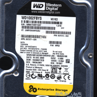 WD 1TB WD1002FBYS-70A6B0 DCM HANNHT2CB T2 2060-701567-000 Donor Drive