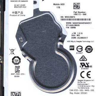Seagate 1TB ST1000LM035 1RK172-568 SN WDE 100799274 Donor Drive