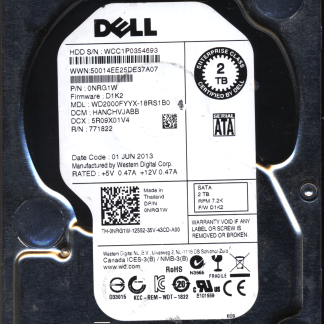 WD 2TB WD2000FYYX-18RS1B0 DCM HANCHVJABB VJ 2060-771822-002 DONOR DRIVE