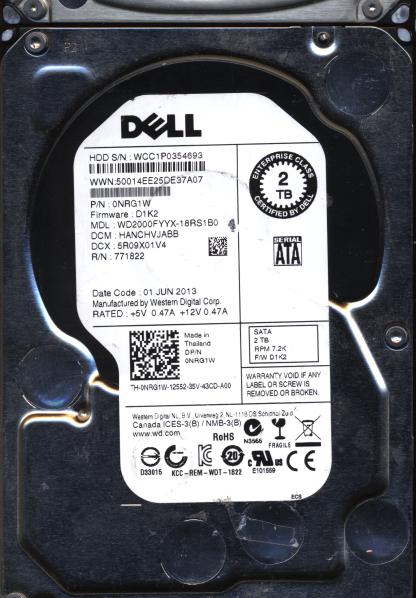 WD 2TB WD2000FYYX-18RS1B0 DCM HANCHVJABB VJ 2060-771822-002 DONOR DRIVE