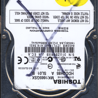TOSHIBA 160GB MK1665GSX HDD2H85 A0/GJ003A G002641A DONOR DRIVE
